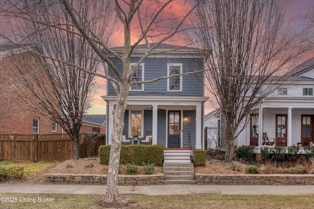 view of front of house with covered porch