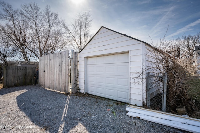 view of garage