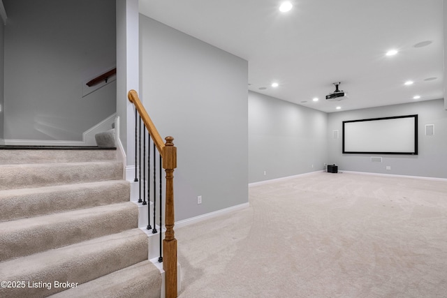 view of carpeted cinema room