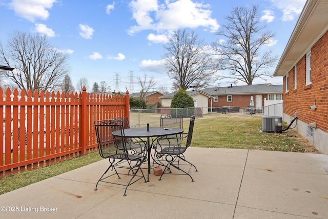 view of patio / terrace with central AC