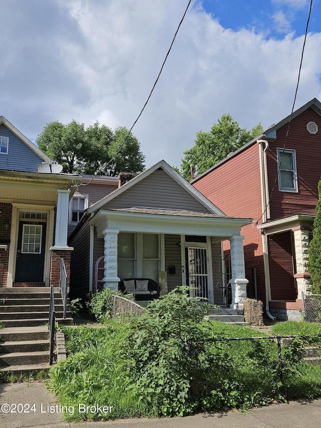 view of front of house with covered porch