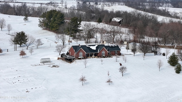 view of snowy aerial view