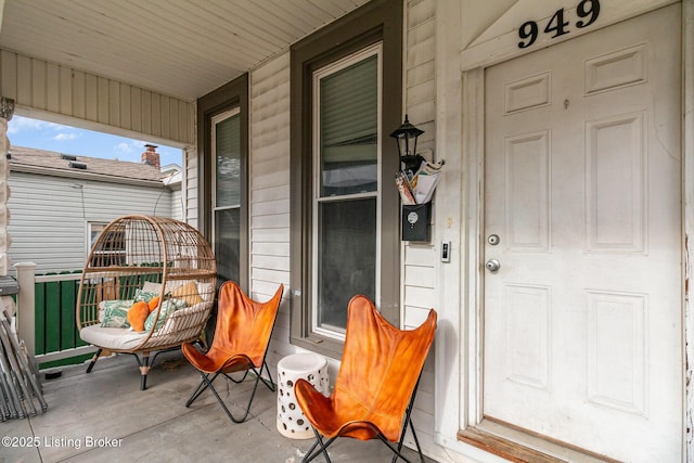 exterior space with covered porch