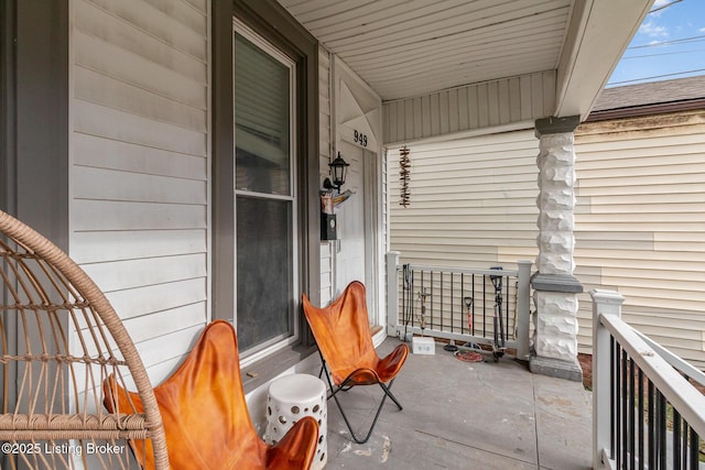 view of patio with a porch