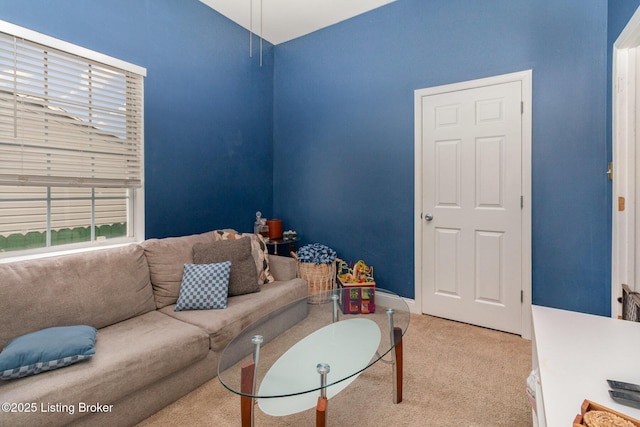 view of carpeted living area