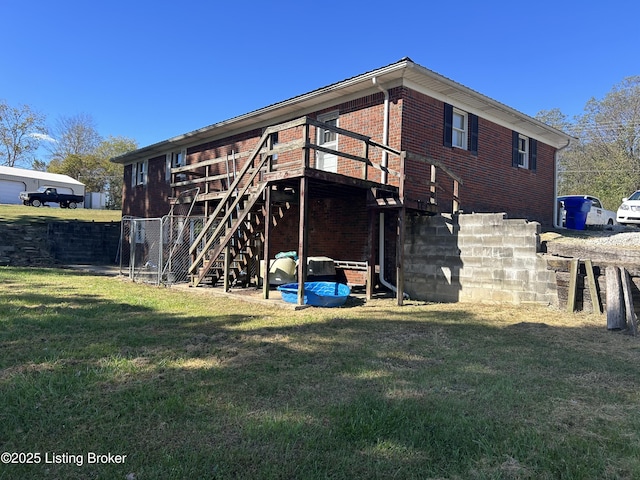 view of outdoor structure with a lawn