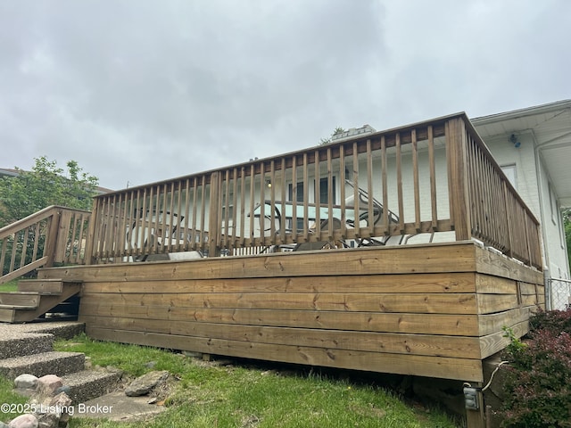 wooden deck with stairway