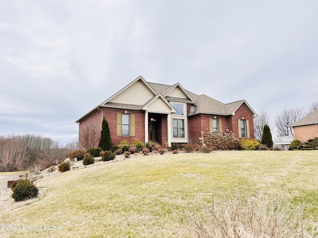 view of front of property with a front yard