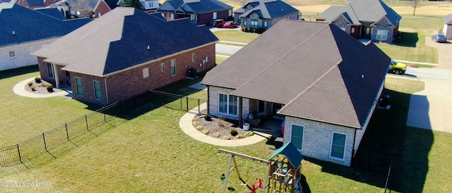 aerial view with a residential view