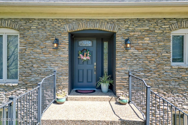 13200 Creekview Rd, Prospect, KY 40059 - entrance to property featuring stone siding