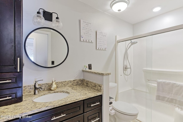 13200 Creekview Rd, Prospect, KY 40059 - full bathroom with toilet, a stall shower, and vanity