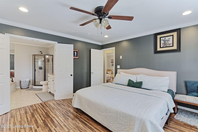 13200 Creekview Rd, Prospect, KY 40059 - bedroom featuring recessed lighting, ornamental molding, and wood finished floors