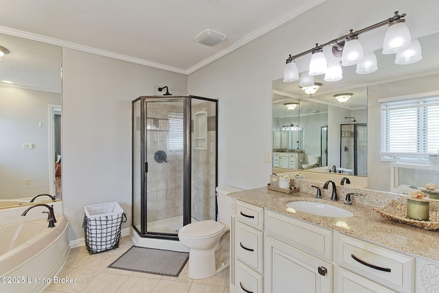 13200 Creekview Rd, Prospect, KY 40059 - full bath featuring ornamental molding, a stall shower, and a garden tub