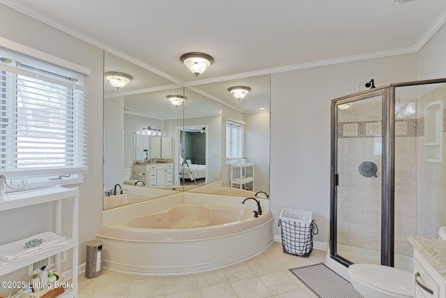 13200 Creekview Rd, Prospect, KY 40059 - full bath featuring crown molding, a bath, and a stall shower