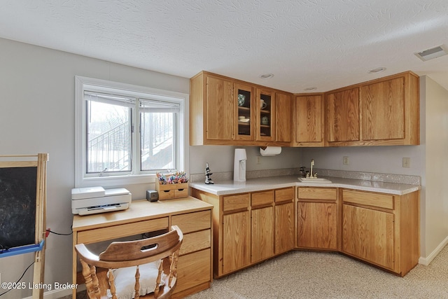13200 Creekview Rd, Prospect, KY 40059 - kitchen with a sink, visible vents, light countertops, and a textured ceiling
