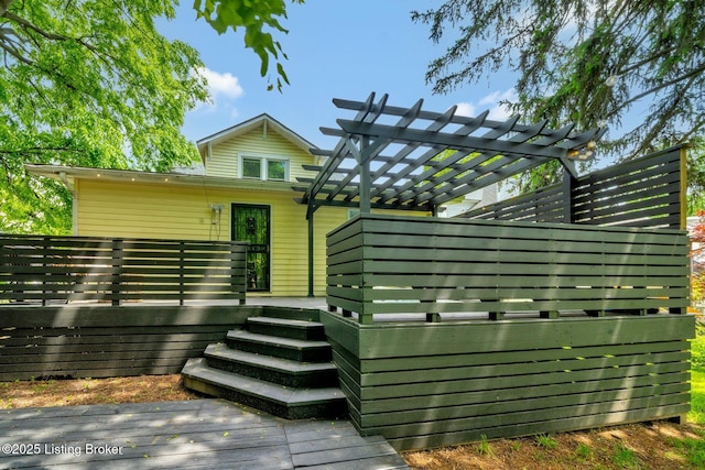 4708 S 3rd St, Louisville, KY 40214 - rear view of house with a deck and a pergola