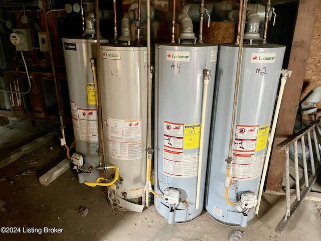 utilities featuring gas water heater