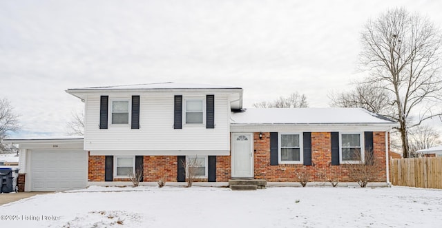 tri-level home featuring a garage