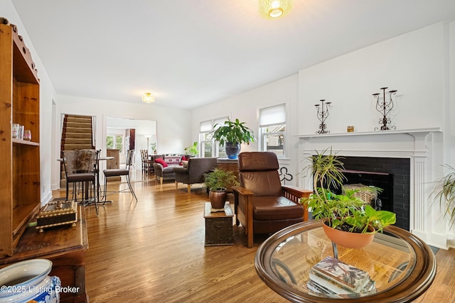 living room featuring hardwood / wood-style flooring