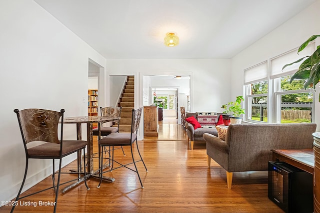 living area featuring hardwood / wood-style flooring and plenty of natural light