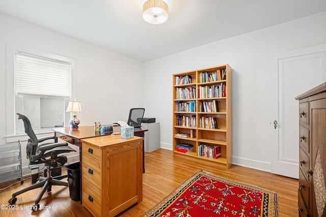 office featuring light hardwood / wood-style flooring