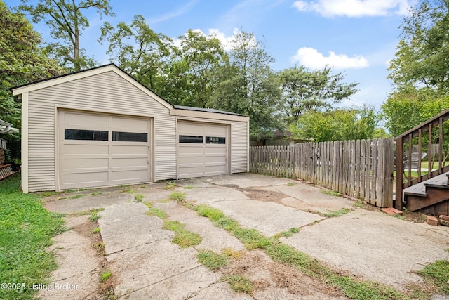 view of garage