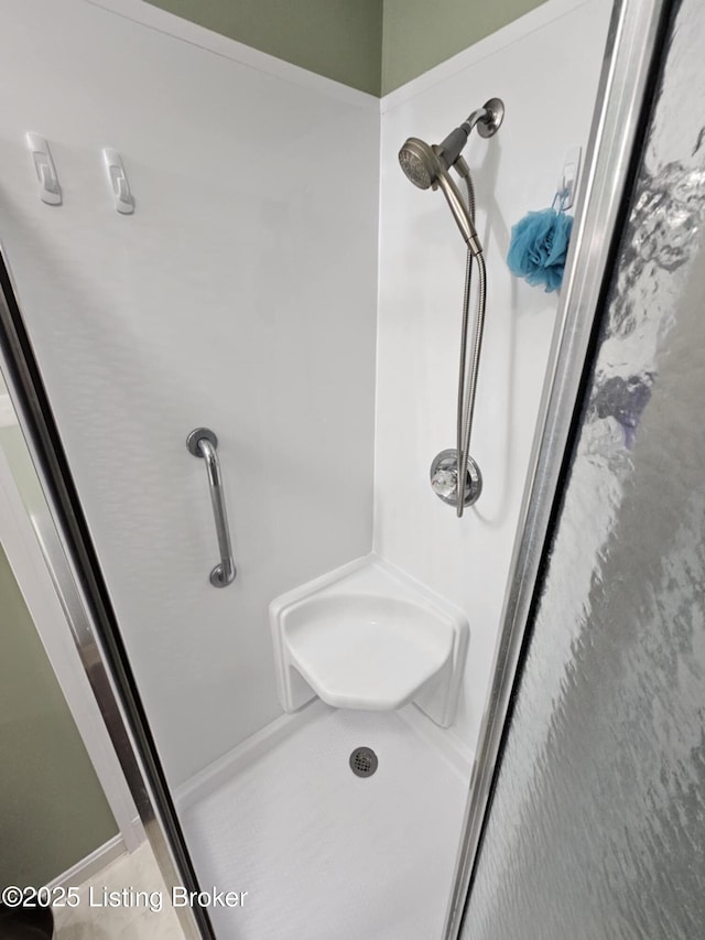 bathroom featuring a shower