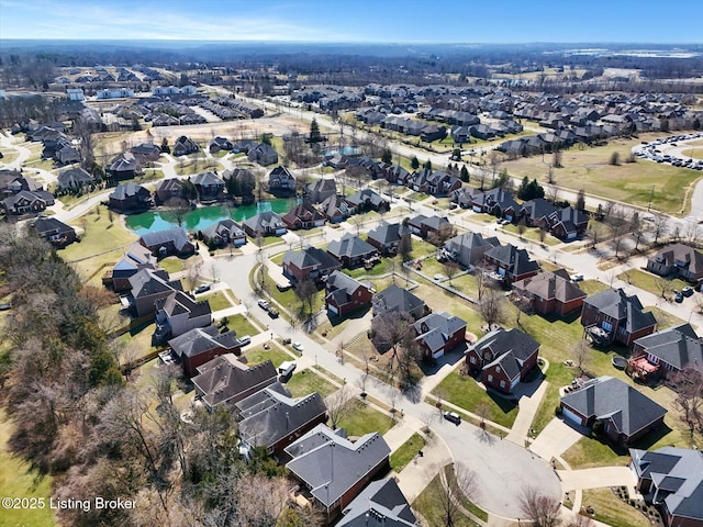 drone / aerial view featuring a residential view