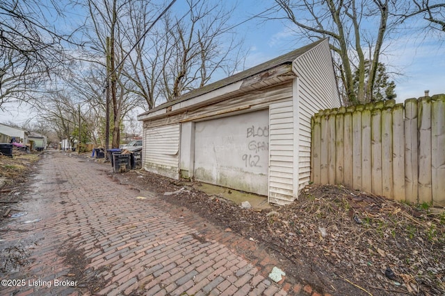 exterior space featuring fence