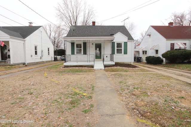 bungalow featuring a porch