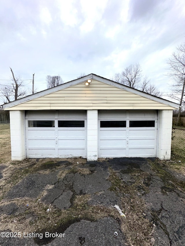 view of garage