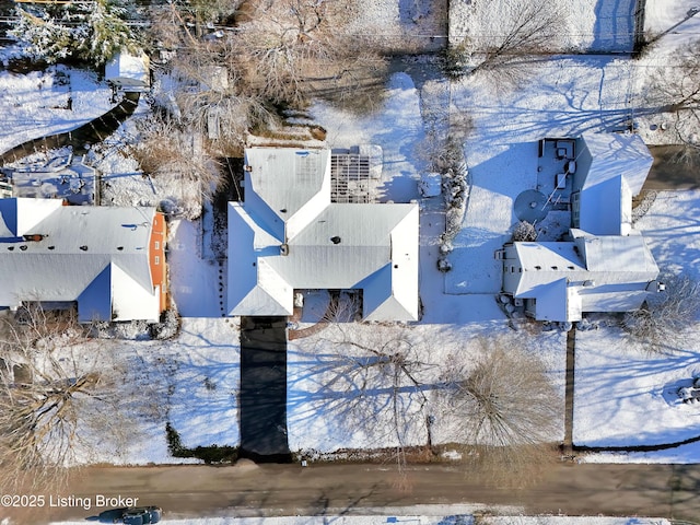 view of snowy aerial view