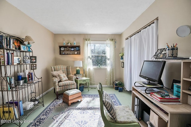 living area with baseboards