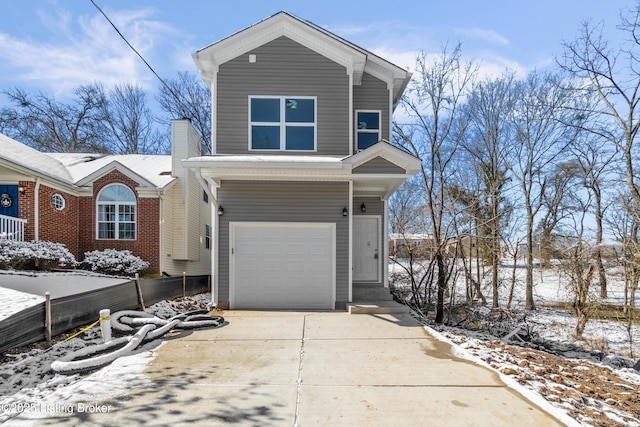 view of property with a garage