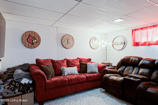 9914 Mccrea Ln, Louisville, KY 40229 - living room with carpet floors and a drop ceiling