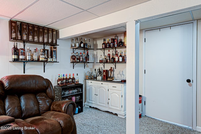 9914 Mccrea Ln, Louisville, KY 40229 - indoor wet bar featuring carpet floors