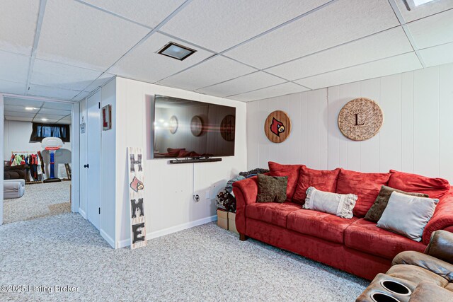 9914 Mccrea Ln, Louisville, KY 40229 - carpeted living area featuring a drop ceiling