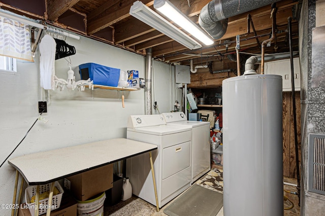 9914 Mccrea Ln, Louisville, KY 40229 - washroom with water heater and washer and clothes dryer