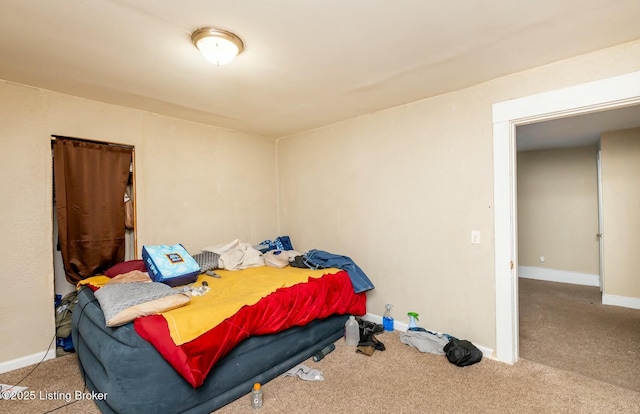 bedroom featuring carpet