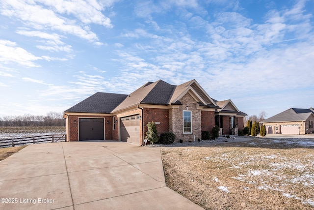 view of front facade with a garage