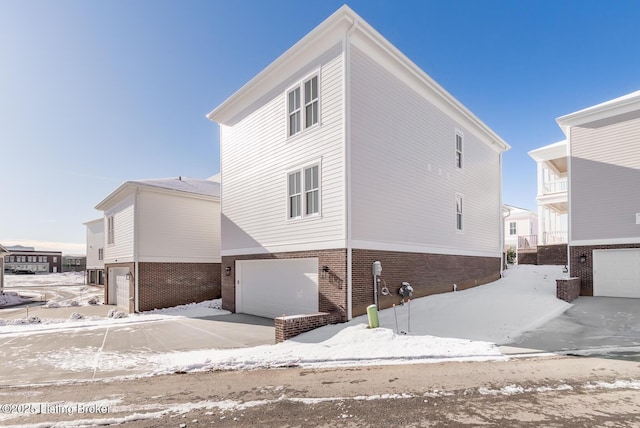 exterior space with a garage