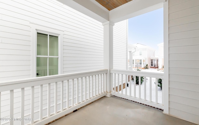 balcony featuring a porch