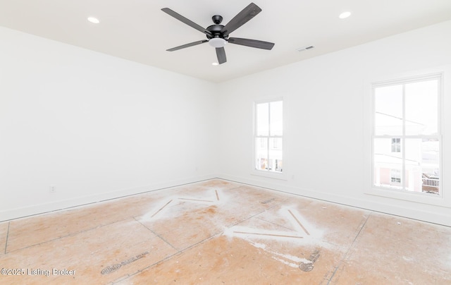 empty room with ceiling fan