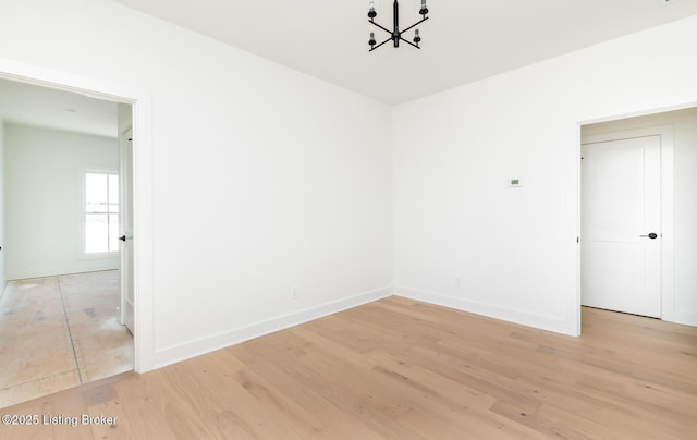 empty room featuring light wood-type flooring