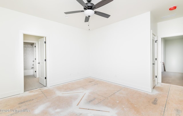 empty room featuring ceiling fan