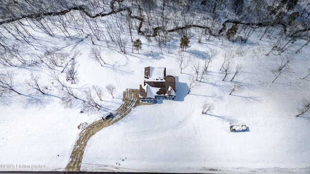 view of snowy aerial view