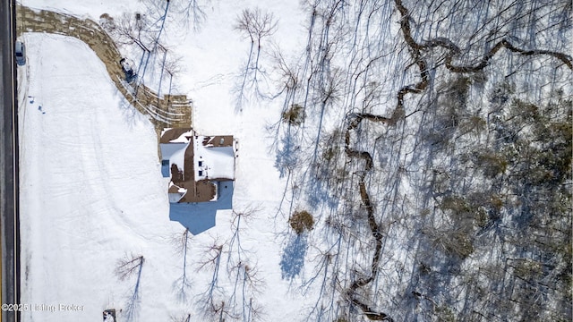 view of snowy aerial view