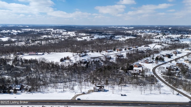 view of snowy aerial view