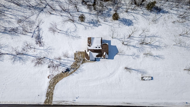 view of snowy aerial view