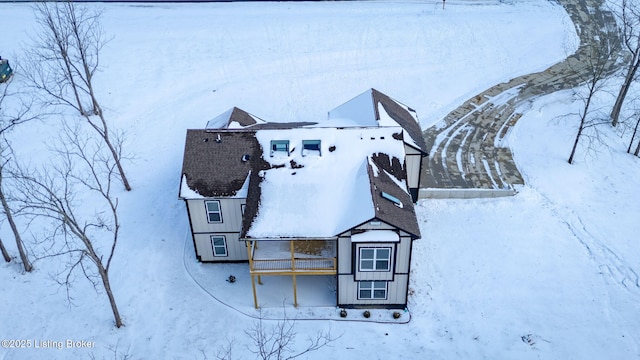 view of snowy aerial view